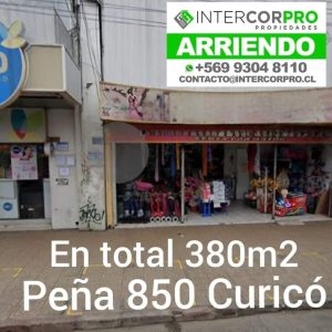 SE ARRIENDA CÉNTRICO LOCAL COMERCIAL EN CALLE PEÑA, ENTRE MALL VALLE Y SALCOBRAND, CURICÓ.